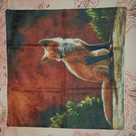 Fox Pillow Cover. Real Fox Cushion Cover - Picture 2 of 11
